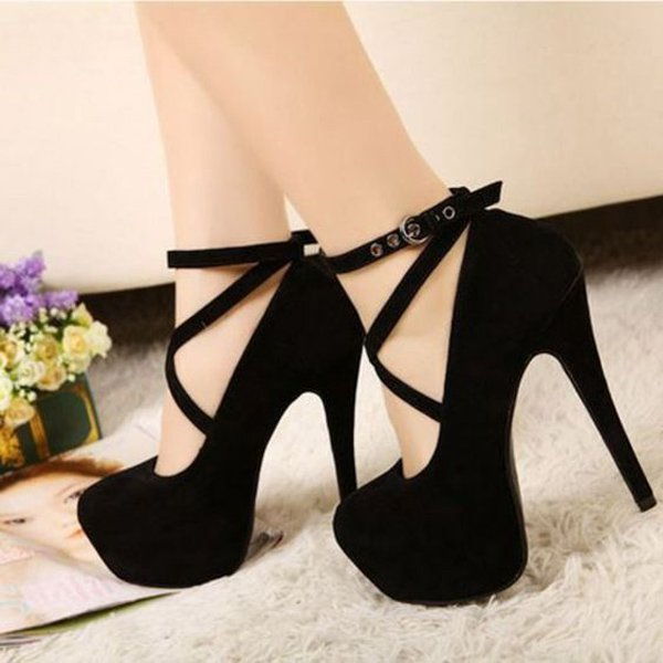 Sexy Cross Strap High Heeled Shoes