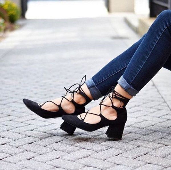 ZARA LACE-UP HIGH HEEL SHOES
