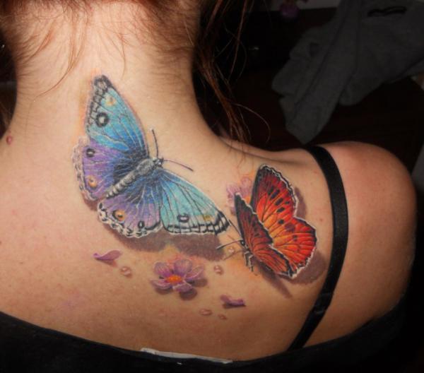 45 + Neįtikėtinos 3D drugelio tatuiruotės
