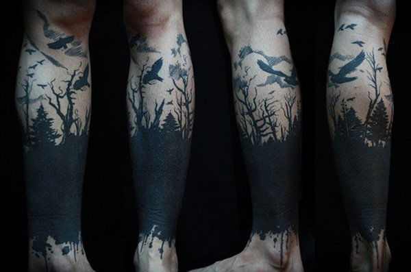 forest calf tattoo-22