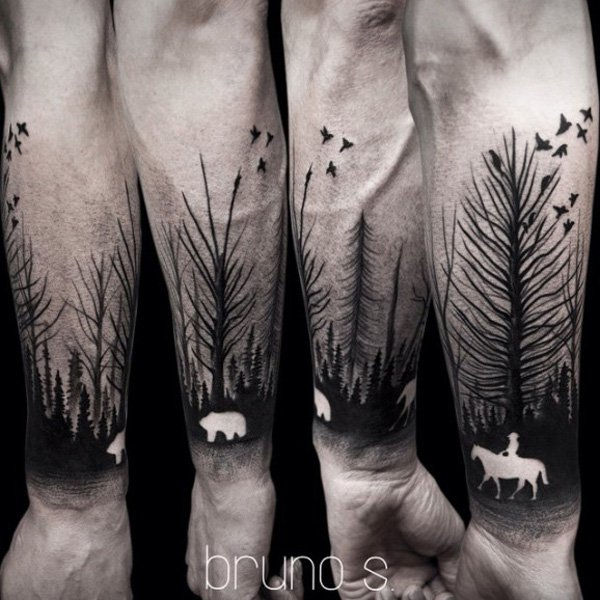 pădure forearm tattoo-36