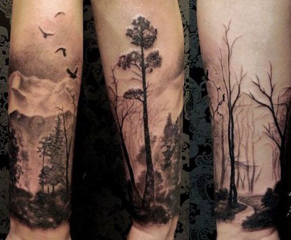 pădure forearm tattoo-28