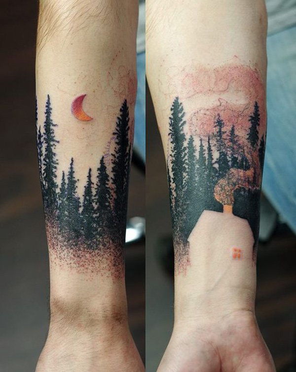 pădure forearm tattoo-9