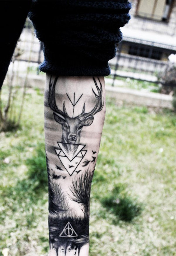 pădure with deer tattoo-14