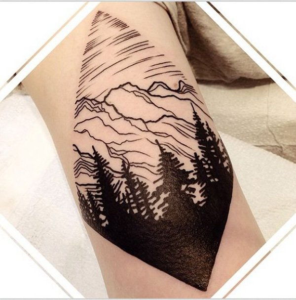 pădure and mountain tattoo-4