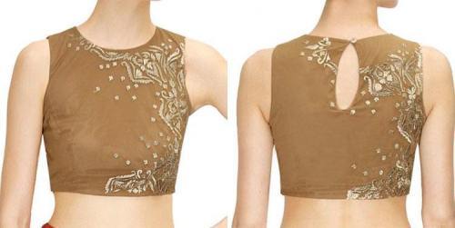 Saree Blouse Designs-One sided Design on Blouse27