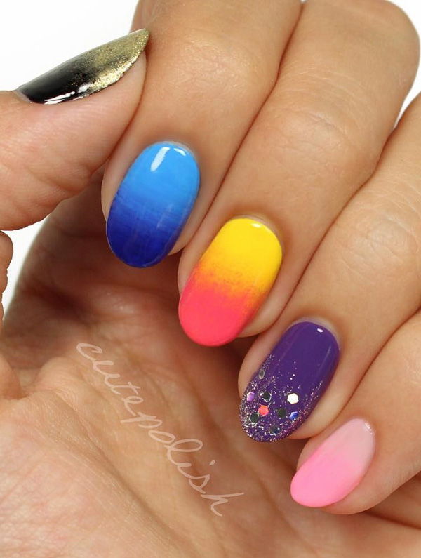 45 Idei de arta pe unghii multicolore