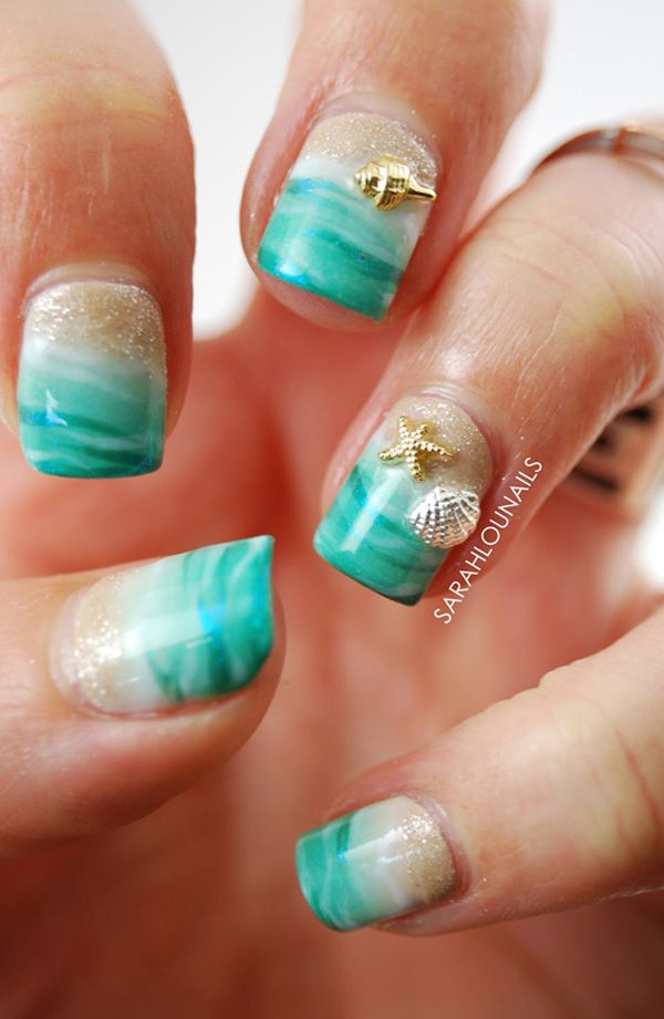 sea seashell nail art-3