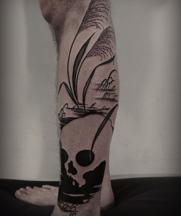 Calf tattoo-1