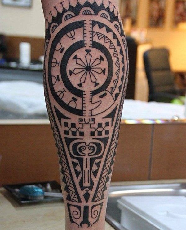 Pleme calf tattoo-19