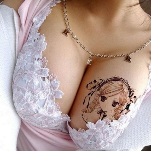 fantasy tattoo for the breast