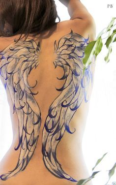Colored Wings - Back Tattoo