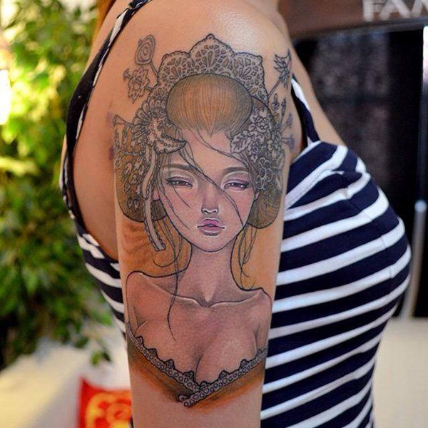 50 + Beautiful Geisha tetovaže