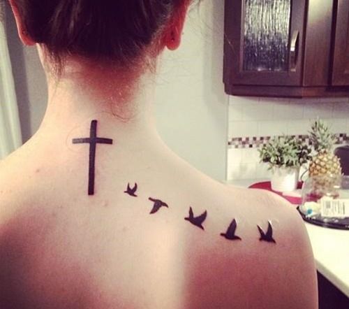 Flying birds tattoo