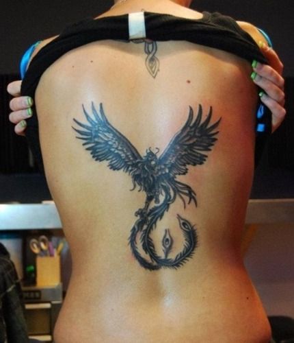 fenix on the back Tattoo