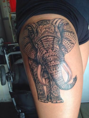 decked up elephant Tattoo