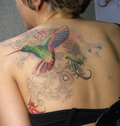 Hummingbird in colors Tattoo