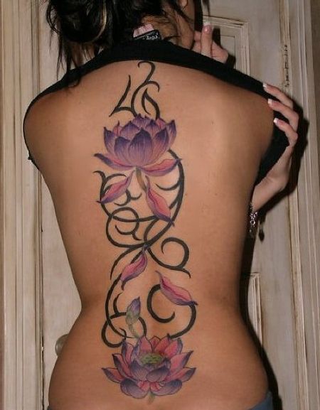 Flower Tribal Tattoo Design