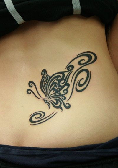 Törzsi Butterfly Tattoo