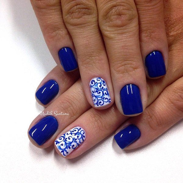 Regal blue nail art-8