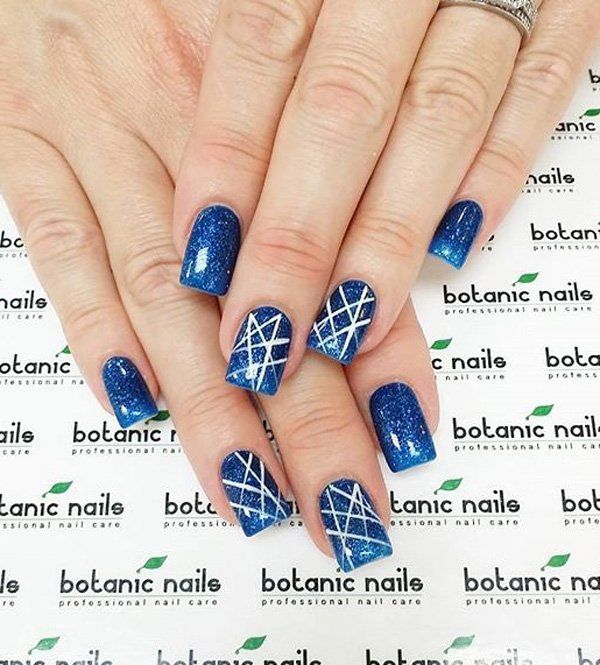 Mėlyna nail design-10