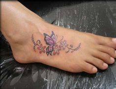 Butterfly and Flowers - Foot Piece