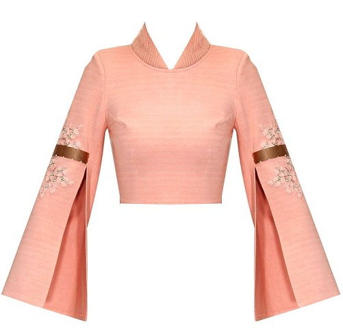 Față Zip attached blouse design