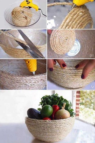 Jute Fruit Basket Craft Ideas