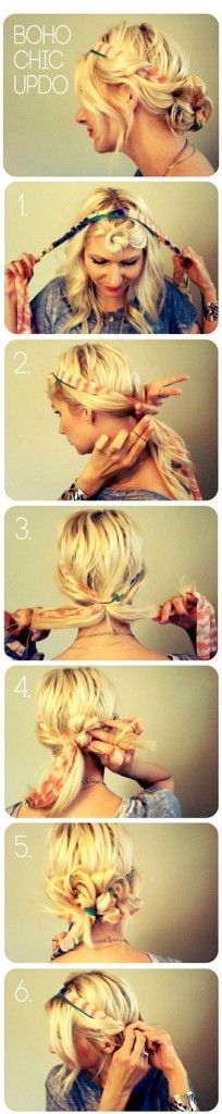 boho Chic Updo (With Scarf)