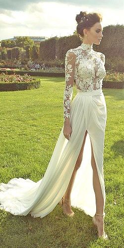 Long Front Slit Wedding Dress