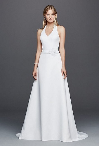 Halter Strap White Wedding Dress