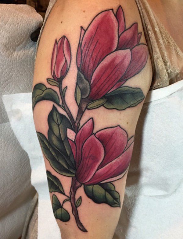 Beautiful magnolia tattoo