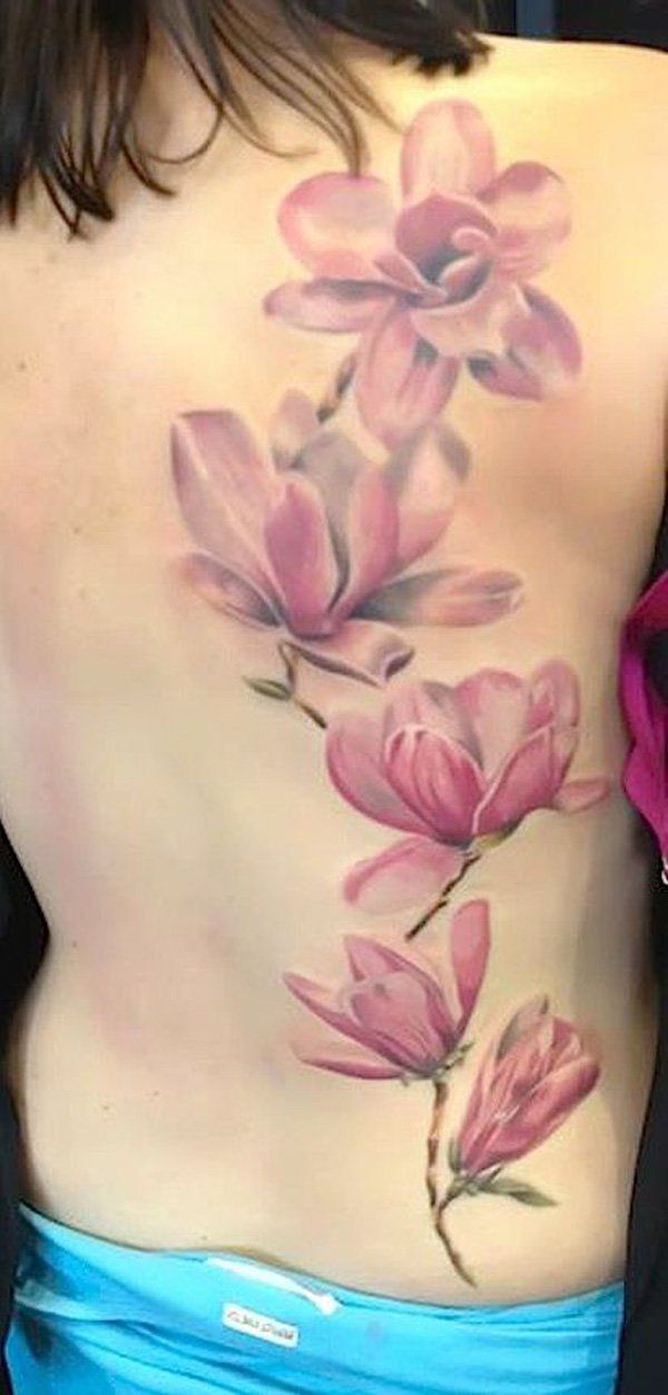 Pretty magnolia tattoo