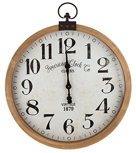 Huge Vintage Wood Wall Clock