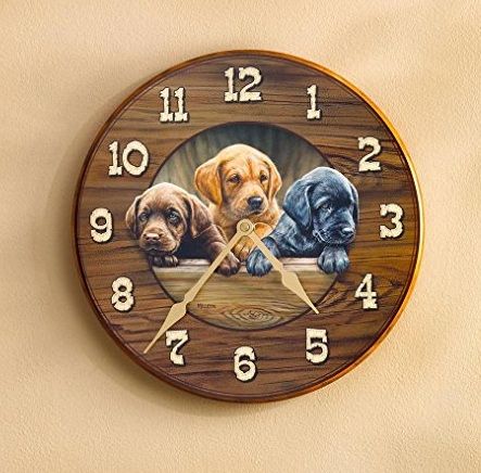 Puppies Round Clock