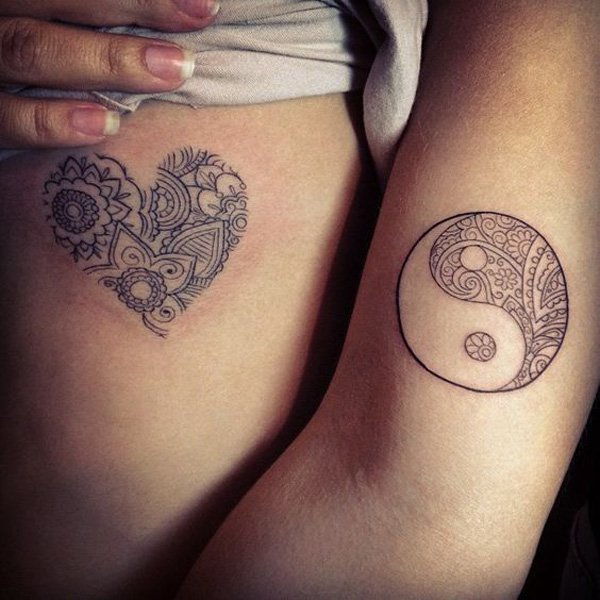 inimă and yin yang tattoo-45