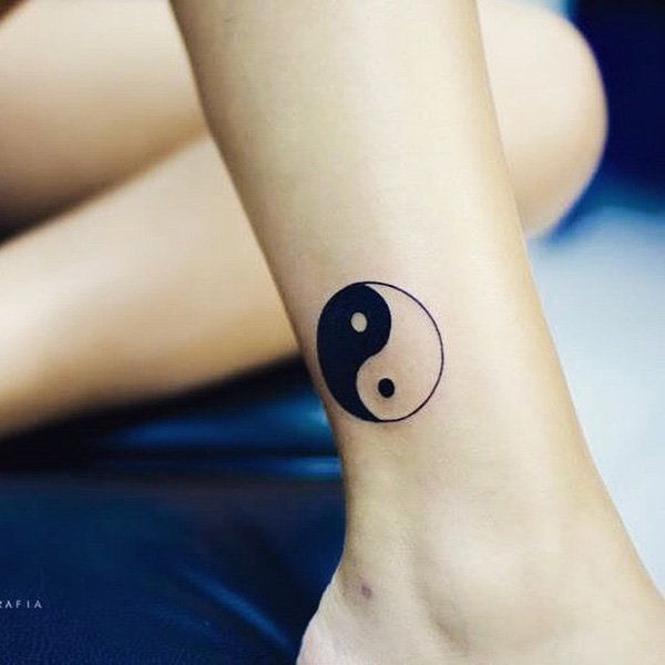 yin yang ankle tattoo-24