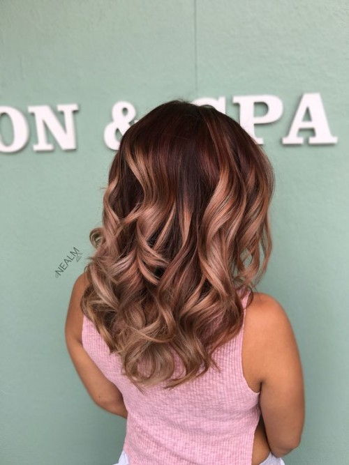 50 Rose Gold Hair Color Ötletek