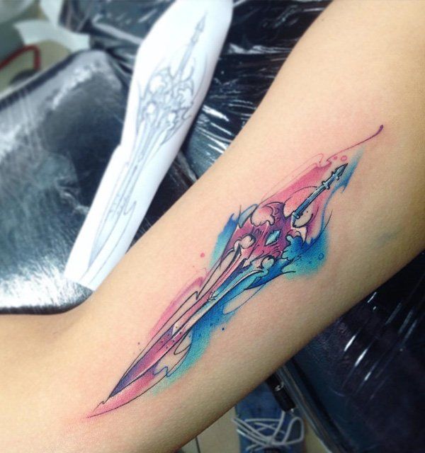 Vízfestmény sword tattoo-29
