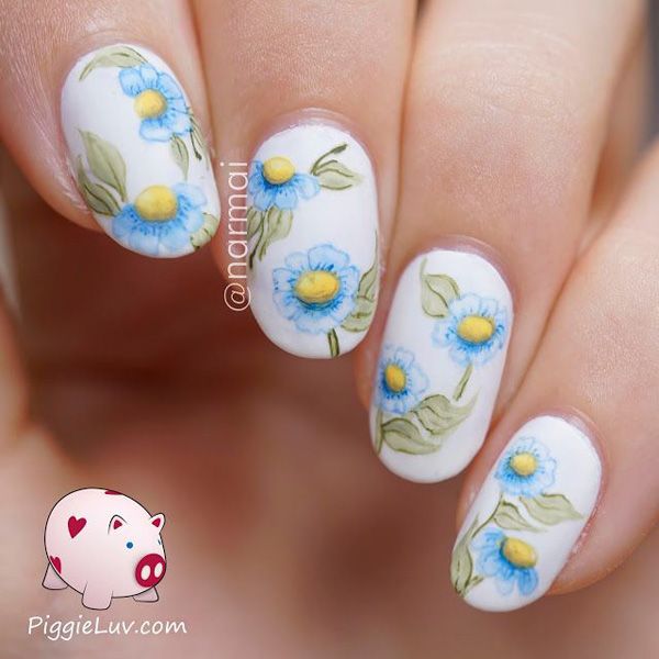 Akvarel flower nail art-5