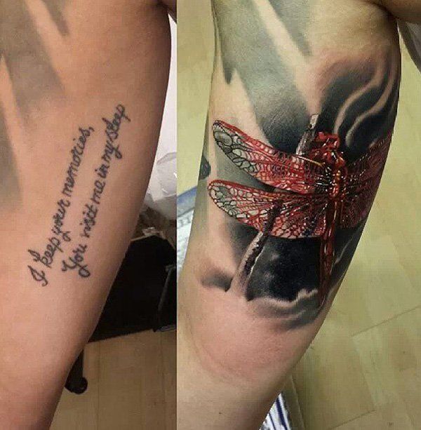 3D dragonfly cover up tattoo-6