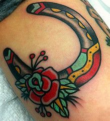 57 horse rose tattoo traditional tattoos horseshoe goodluck
