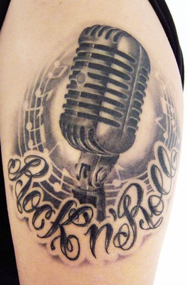 57 Music microphone tattoo