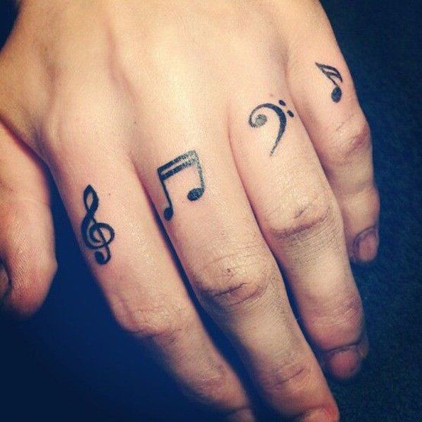 33 Finger music tattoo