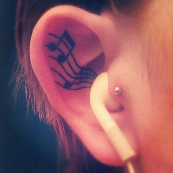 36 Music notes on ear