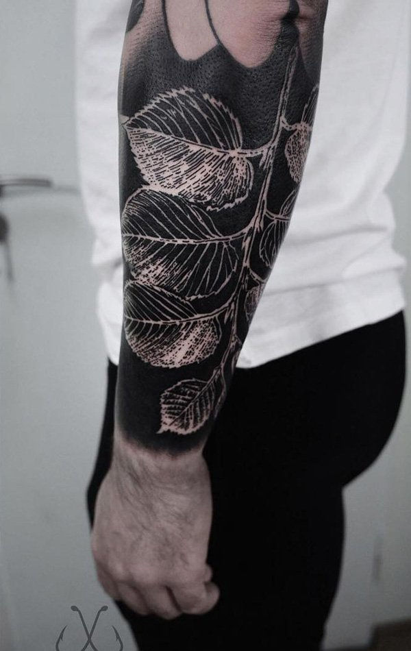 frunze-tatuaj-la-antebraț