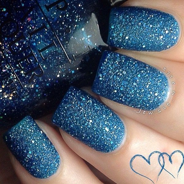 blue glitter nail--29
