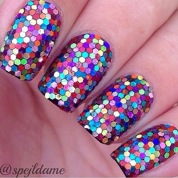 colorful glitter nail-13