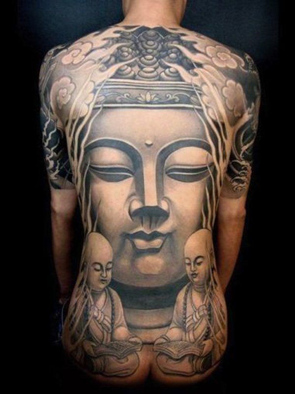 Buda full back tattoo