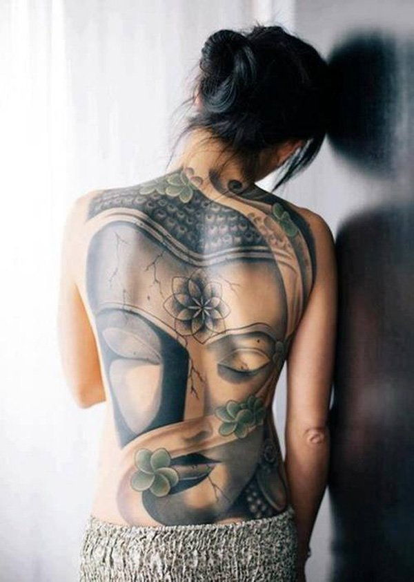 Buda portrait full back tatoo